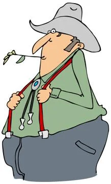Farmer with suspenders Stock Illustration
