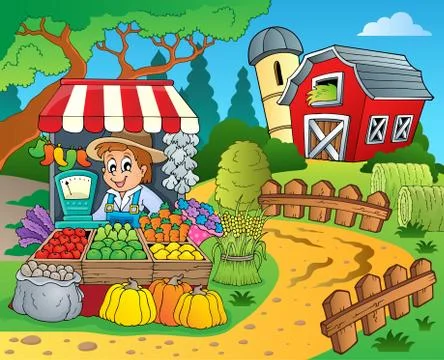 Farmer theme image illustration. Illustrazione stock