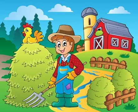 Farmer theme image - illustration. Stock Illustration