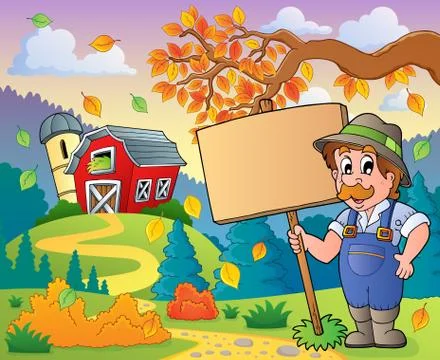 Farmer theme image - illustration. Illustrazione stock
