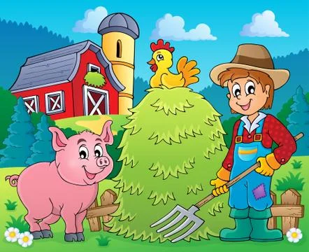 Farmer theme image - illustration. Stock Illustration