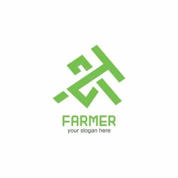 Farmer with tool symbolic logo vector Illustrazione stock