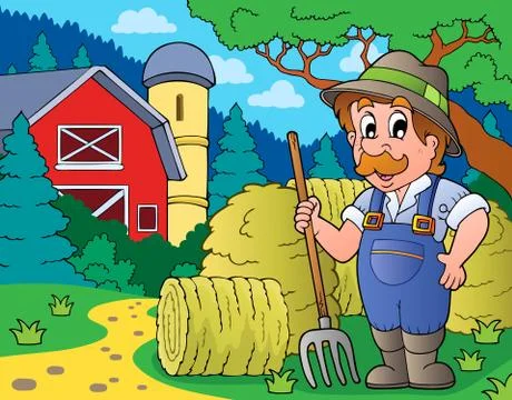 Farmer topic image - eps10 vector illustration. Stock Illustration