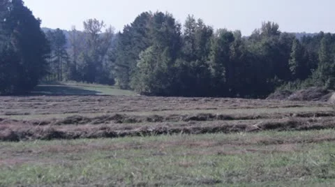 Farmer on tractor baling hay. Stock Footage 12578668