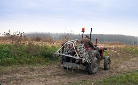 Farmer on tractor Stock Photos