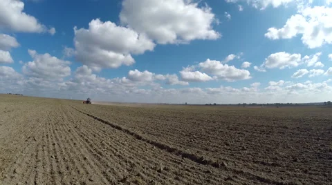 Farmer in tractor preparing land 스톡 동영상 42122697
