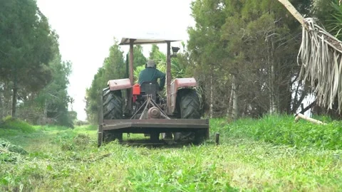 Farmer on Tractor SLoMO Stock Footage 201177331
