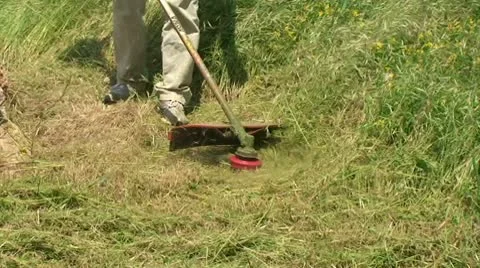 Farmer with Trimmer (1) Stockbeeldmateriaal 10680687