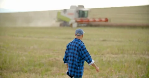 Farmer using digital tablet agriculture Stock Footage 111361906