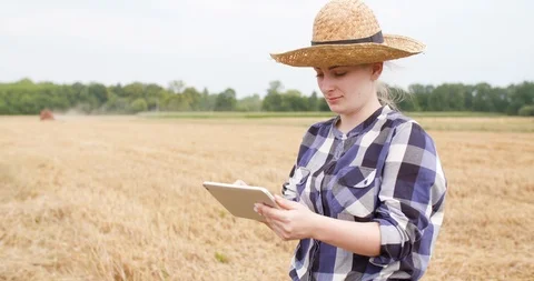 Farmer using digital tablet agriculture Stock Footage 111687873