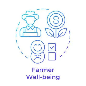 Farmer wellbeing blue gradient concept icon イラスト素材