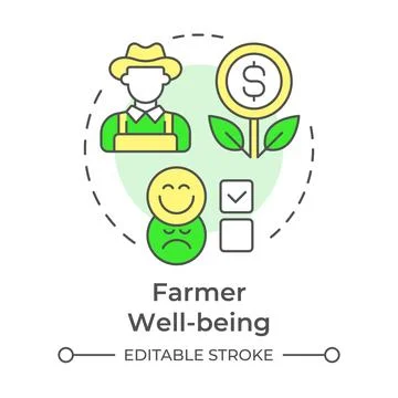 Farmer wellbeing multi color concept icon イラスト素材