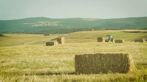 Farmer at work in the fields with the tractor Stock Footage 69212544
