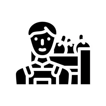 Farmer worker glyph icon vector illustration black Illustrazione stock