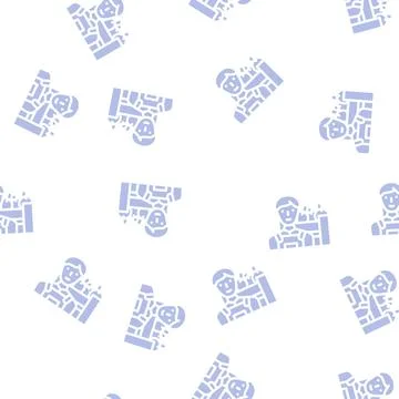 Farmer worker glyph vector seamless pattern black Illustrazione stock