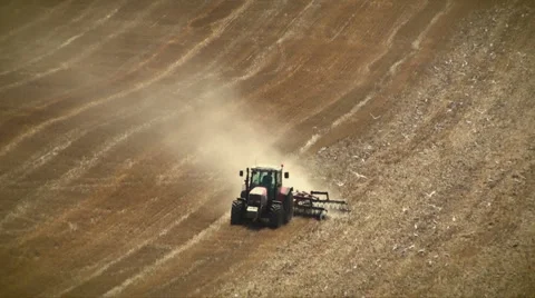 Farmer Working His Land Stock Footage 2189166