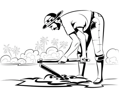 Farmer working Stock Illustration