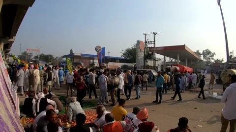 Farmers are protesting against the new farm laws in India, Stock Footage 144634998