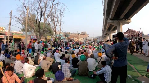 Farmers are protesting against the new farm laws in India, Stock Footage 144635137