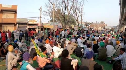 Farmers are protesting against the new farm laws in India, Stock Footage 144635346