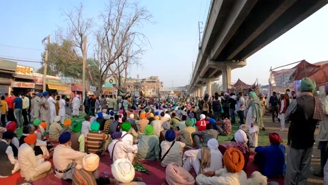 Farmers are protesting against the new farm laws in India, Stock Footage 144635816