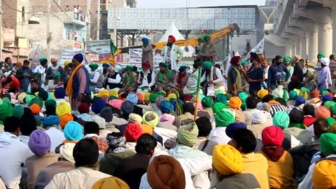 Farmers Are Protesting Against The New Farm Laws In India Stock Footage 148360862