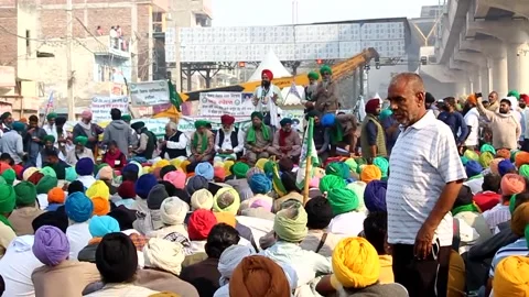 Farmers Are Protesting Against The New Farm Laws In India Stock Footage 148360880