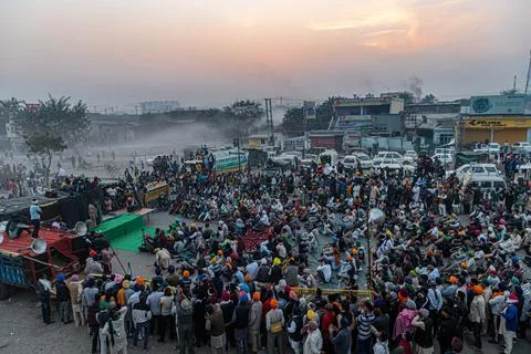 Farmers are protesting against the new farmer law passed by indian government Stock Photos