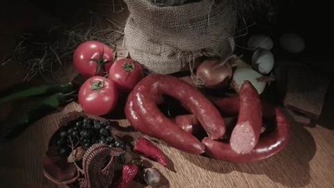 Farmer's dining table Stock Footage 154367391