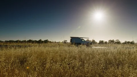 Farmer's driving down the highway through rural Victoria. Stock Footage 87828285