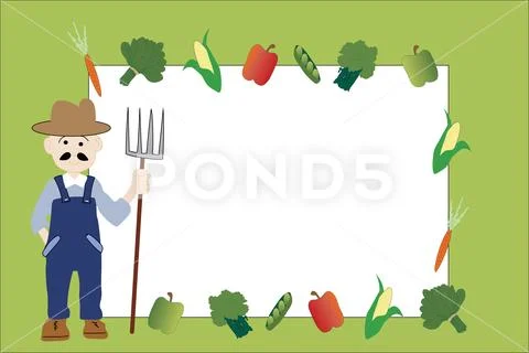 Farmers Market Frame with copy space Stock Illustration