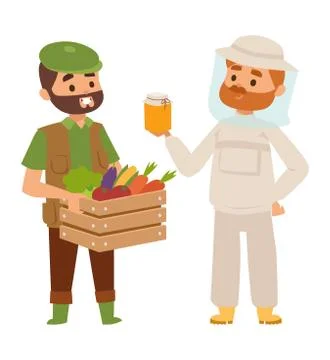 Farmers people vector characters Stock Illustration