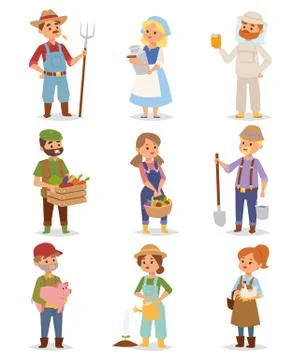 Farmers people vector set Stock Illustration
