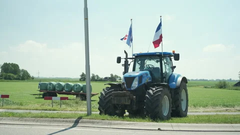 Farmers protest against forced shrinking of livestock because of CO2 emissions Stock Footage 198359517
