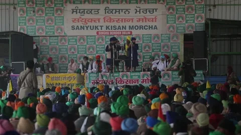 Farmers - Protest - India Stock Footage 165893112