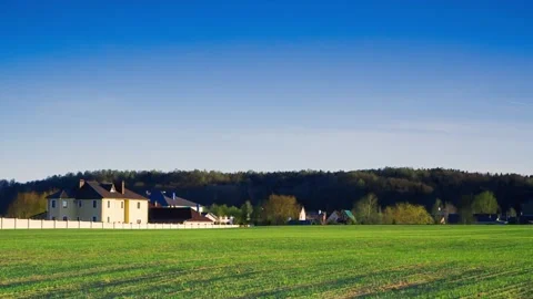 Farmer's Ranch. Spring field of grass. Stock Footage 88450798