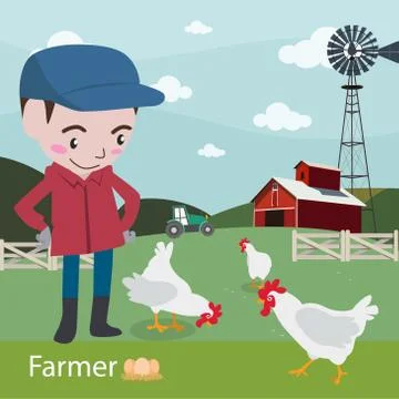 Farmers at work ariculture illustration vector Illustrazione stock