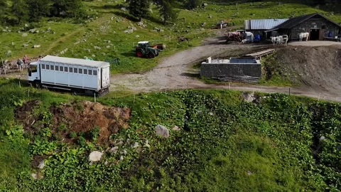 Farmhouse in the Alps Stock Footage 112332708