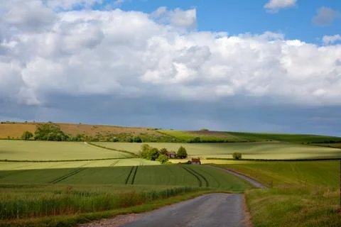 Farmhouse in the Fields Stock Photos