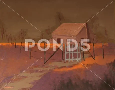 Farmhouse Stock Illustration