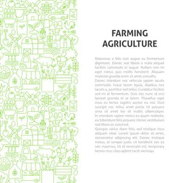 Farming Agriculture Line Pattern Concept Stock Illustration