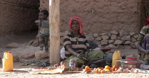 Farming and in Ethiopia, farmer, Hand picking tomatoes to marketplace. Stock Footage 87720672