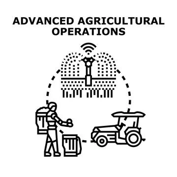 Farming automation concept using advanced agricultural operations Stock Illustration