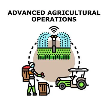 Farming automation concept using advanced agricultural operations Stock Illustration