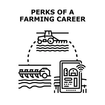 Farming career benefits through modern agriculture technology Stock Illustration