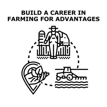 Farming career building advantages concept vector Stock Illustration