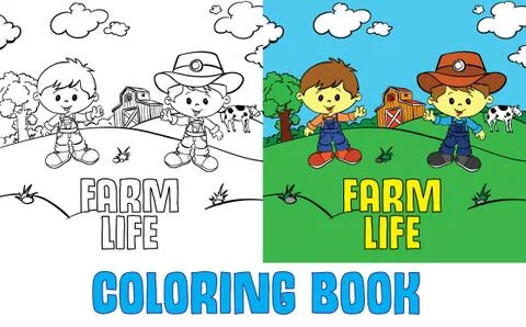 Farming coloring Stock Illustration