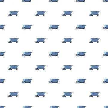 Farming combine harvesters creating seamless agriculture pattern background Illustrazione stock