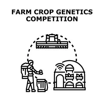 Farming crops genetics competition and agricultural science Stock Illustration