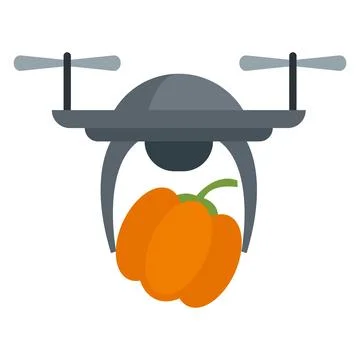 Farming drone icon flat isolated Illustrazione stock